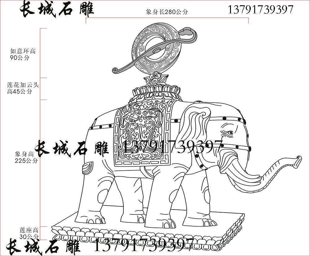 石雕大象制作比例設(shè)計(jì)圖紙