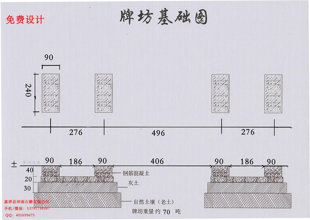 牌坊基礎(chǔ)圖紙樣式