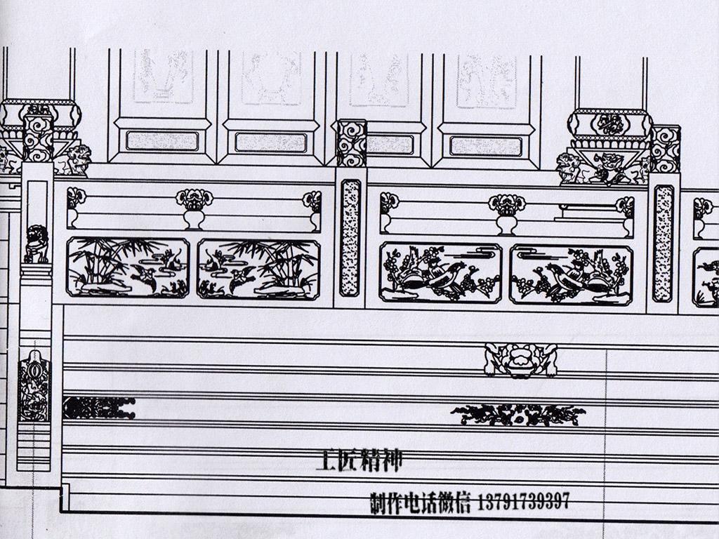 石欄桿cad尺寸設計圖